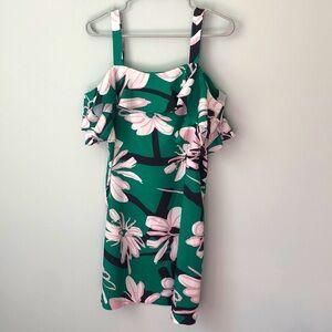 Jade Melody Tam Green Floral Ruffle Dress